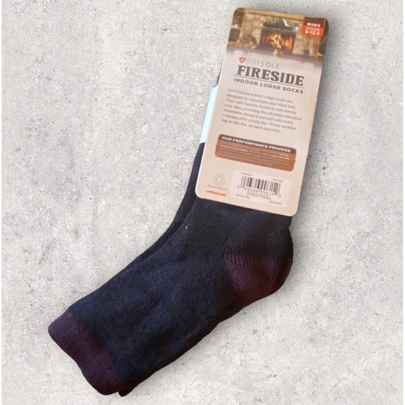 Mens Sofsole Black/Purple Fireside Indoor Lodge Socks Fits Shoe Size 8-12.5 - Picture 3 of 5